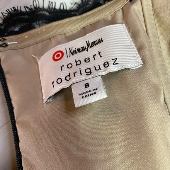 Neiman Marcus Target Robert Rodriguez Black Lace Strapless Cocktail Dress, Sz 8 - Picture 11 of 16